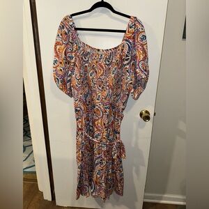 Kate & Sam Brand Paisley Belted Midi Dress Size XXL